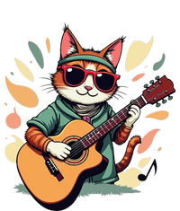 Funny Guitar Rock Cat Playing Guitar Cat For Yupoong Adult 5-Panel Trucker Hat