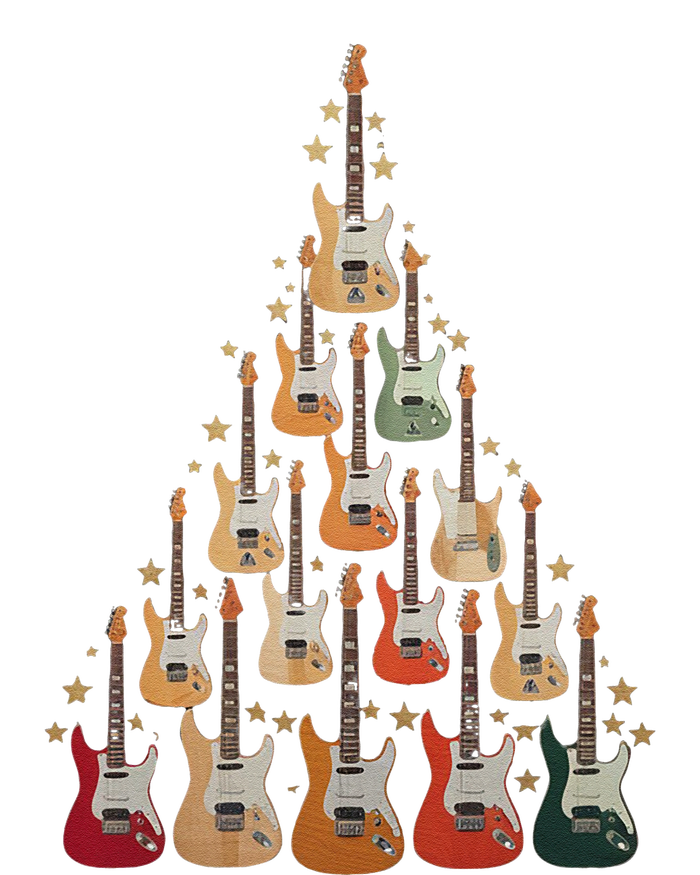 Cool Guitar Christmas Tree Guitar Lovers Christmas Tree T-Shirt