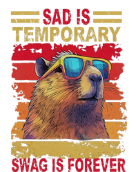 Sad Is Temporary Swag Is Forever Funny Cool Capybara Retro T-Shirt