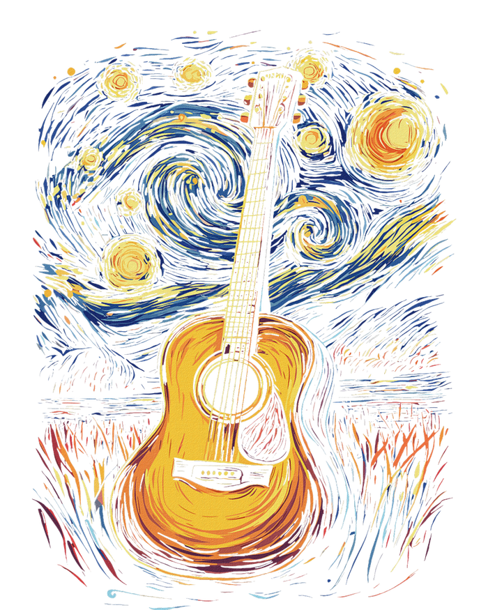 Starry Night Inspired Acoustic Guitar T-Shirt