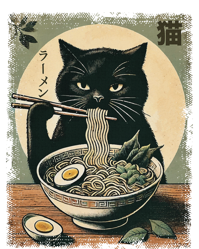 Cat Ramen Japanese Funny Graphic Kawaii Cat Anime Gifts T-Shirt