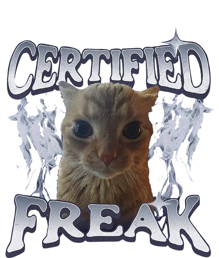 Funny Cat Meme Certified Freak Eat Cement Cursed Cat T-Shirt