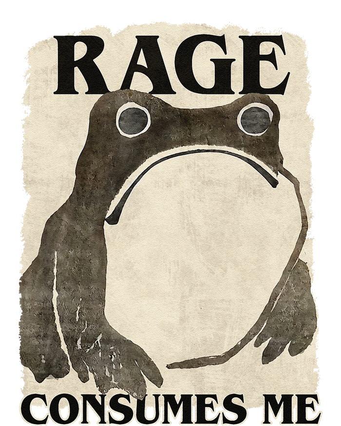 Retro Japanese Frog Funny Meme Quote Rage Consumes Me T-Shirt