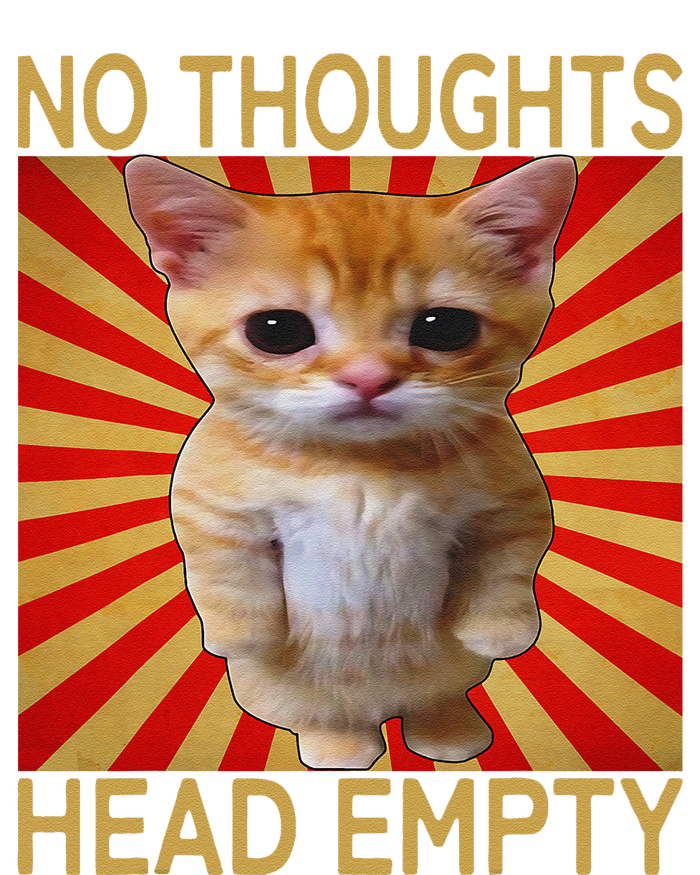 No Thoughts Head Empty Funny Meme Cat Retro Vintage Humor T-Shirt