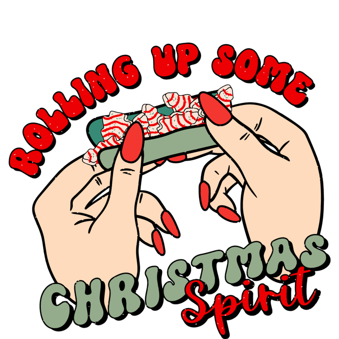 Rolling Up Some Christmas Spirit Funny Smoker Xmas Weed T-Shirt