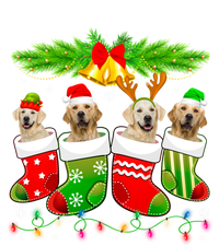 Cute Golden Retriever Dog In Sock Christmas Santa Xmas Dog Gift T-Shirt