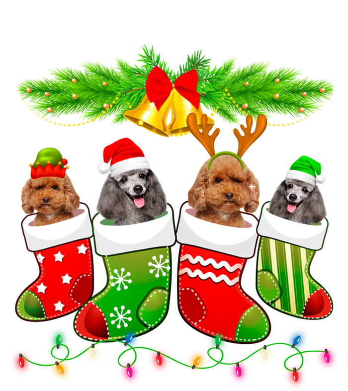 Cute Poodle Dog In Sock Christmas Santa Xmas Dog Gift T-Shirt