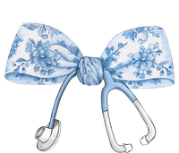 Toile Nurse Bow Blue Coquette Nurse Stethoscope Bow T-Shirt