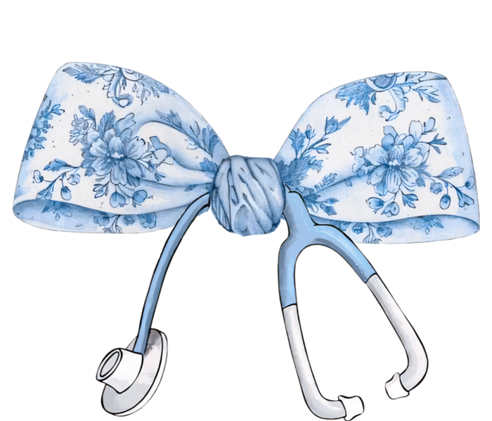 Toile Nurse Bow Blue Coquette Nurse Stethoscope Bow T-Shirt