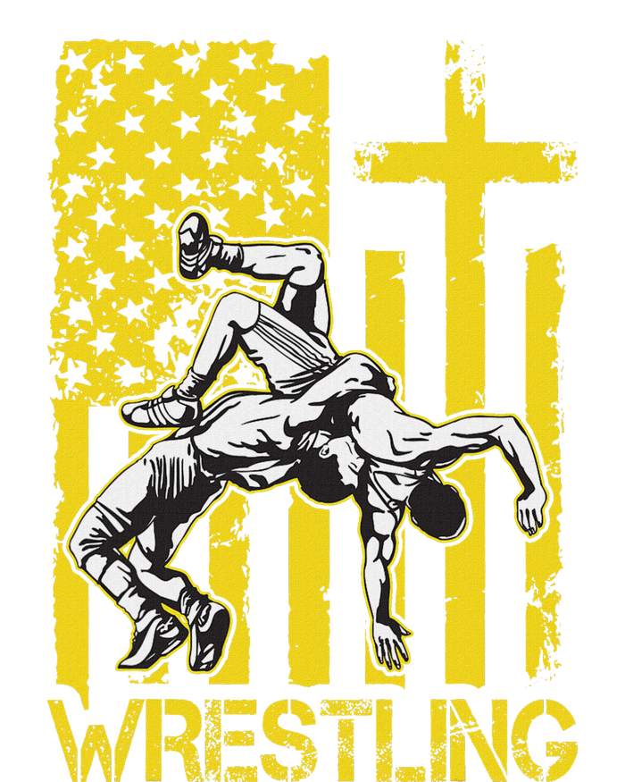 Christian Wrestling Wrestler American Usa Flag God Jesus T-Shirt