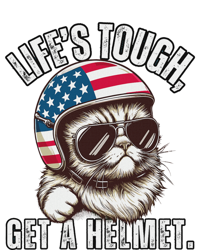 LifeS Tough Get A Helmet Funny Cat T-Shirt