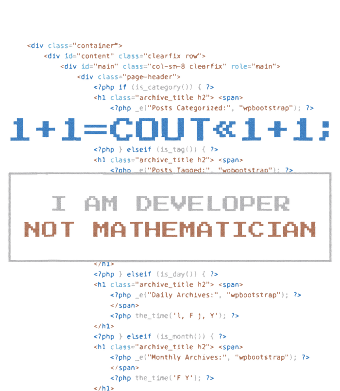 Funny Programmer  I Am A Developer Not Mathematician T-Shirt