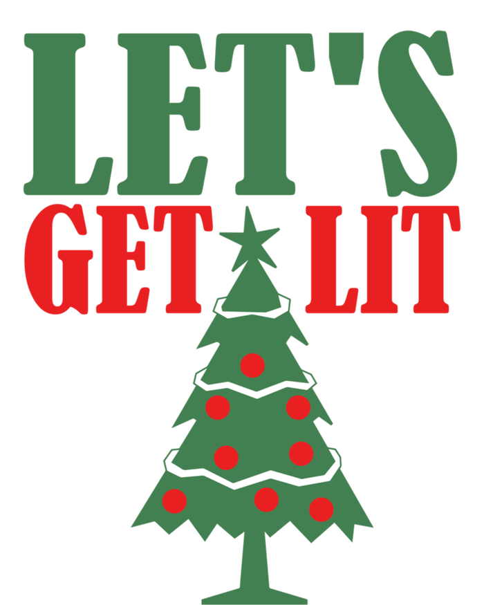 Funny Christmas LetS Get Lit Ing Xmas Lights Tree Gift T-Shirt