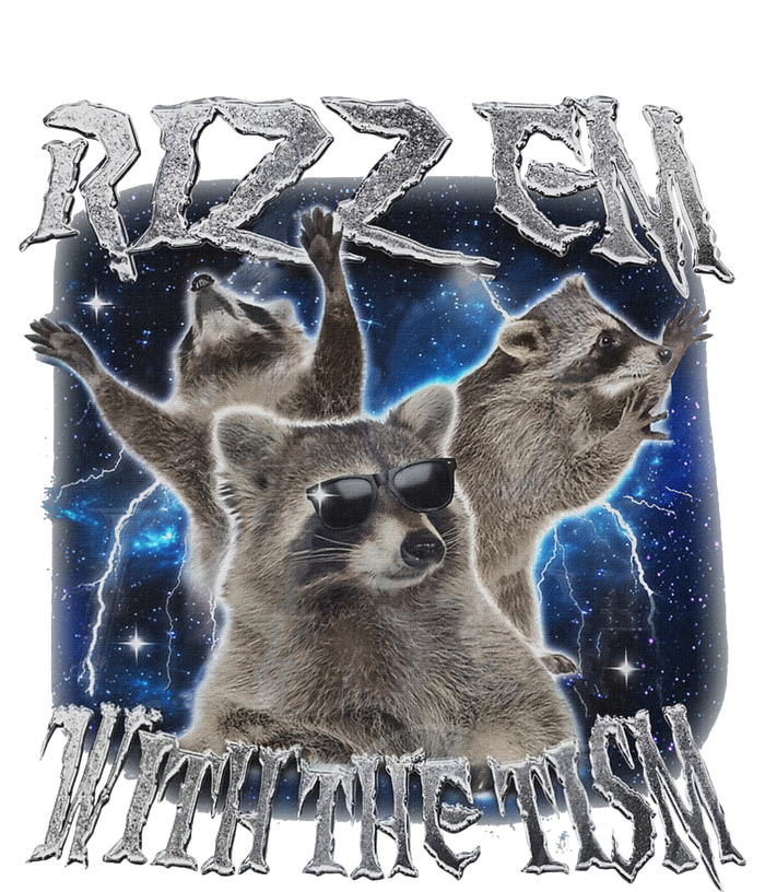 Autistic Racoon Autism Meme Funny Rizz Em With The Tism T-Shirt