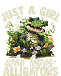 Just A Girl Who Loves Alligator Aesthetic Flower Tote Bag