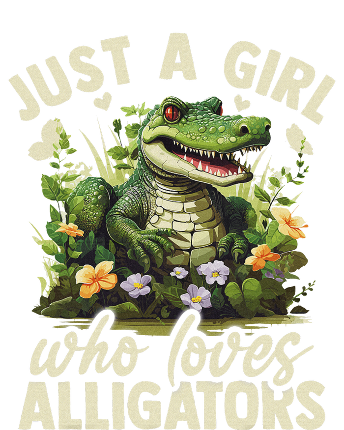 Just A Girl Who Loves Alligator Aesthetic Flower Tote Bag