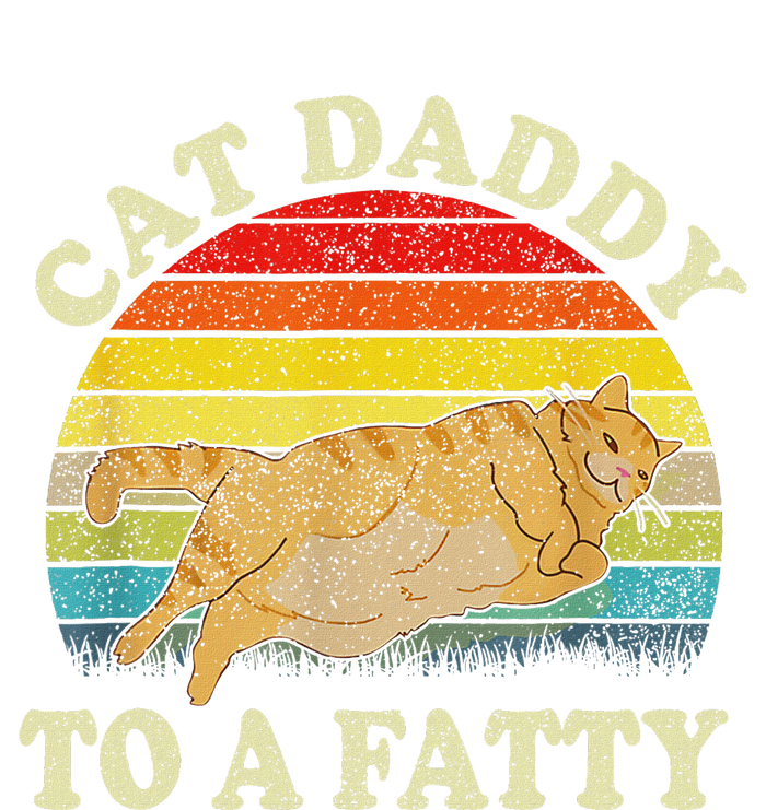 Funny Fat Chonk Dad Cat Daddy To A Fatty Retro Cat Dad T-Shirt