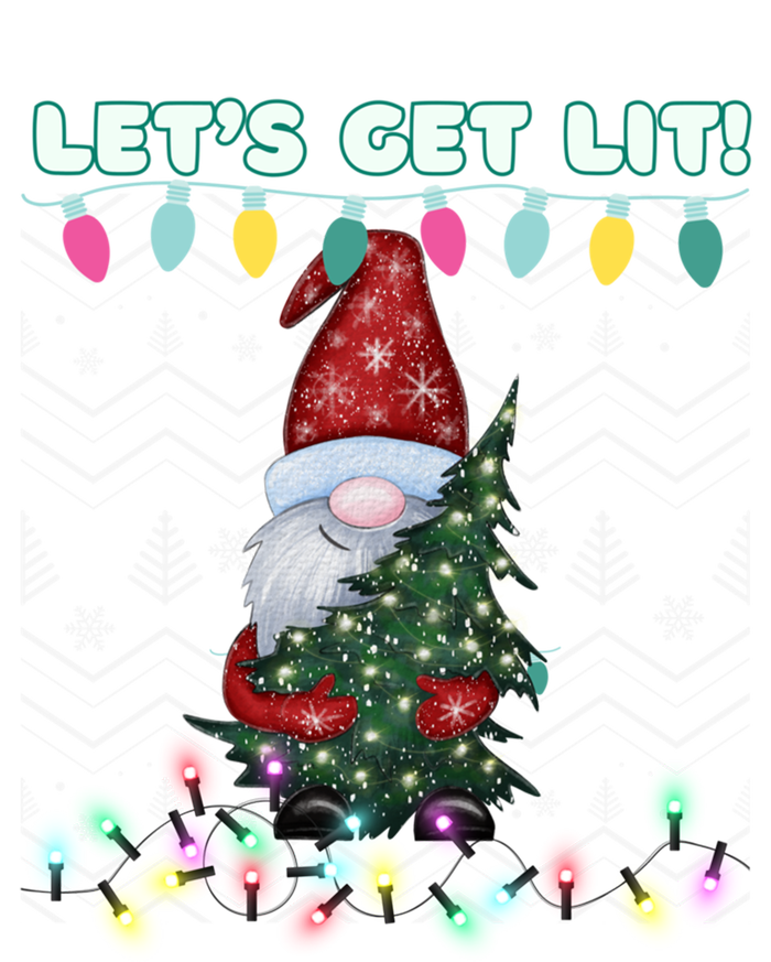 Funny Ugly Christmas Pun Gnome LetS Get Lit Xmas Party Meaningful Gift Tie Dye Hoodie