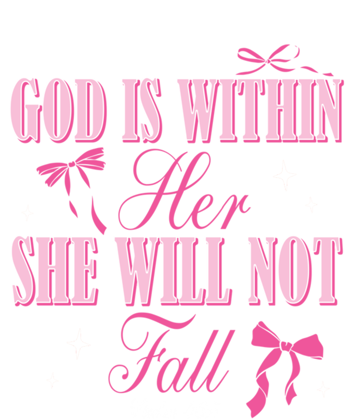 God Is Within Her She Will Not Fall Bible Verse Coquette Bow Great Gift Women's Tri-Blend 3/4-Sleeve Raglan Shirt