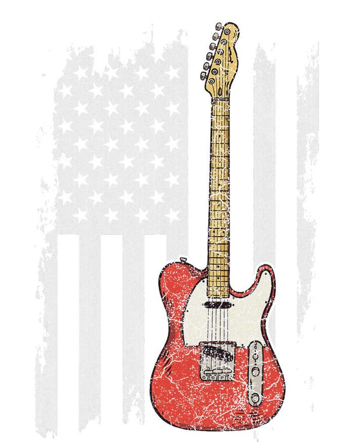 Lets Rock Rock N Roll Guitar Retro Usa Flag Music T-Shirt