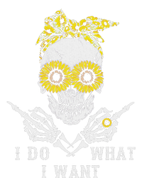 I Do What I Want Skull Sunflower V-Neck T-Shirt