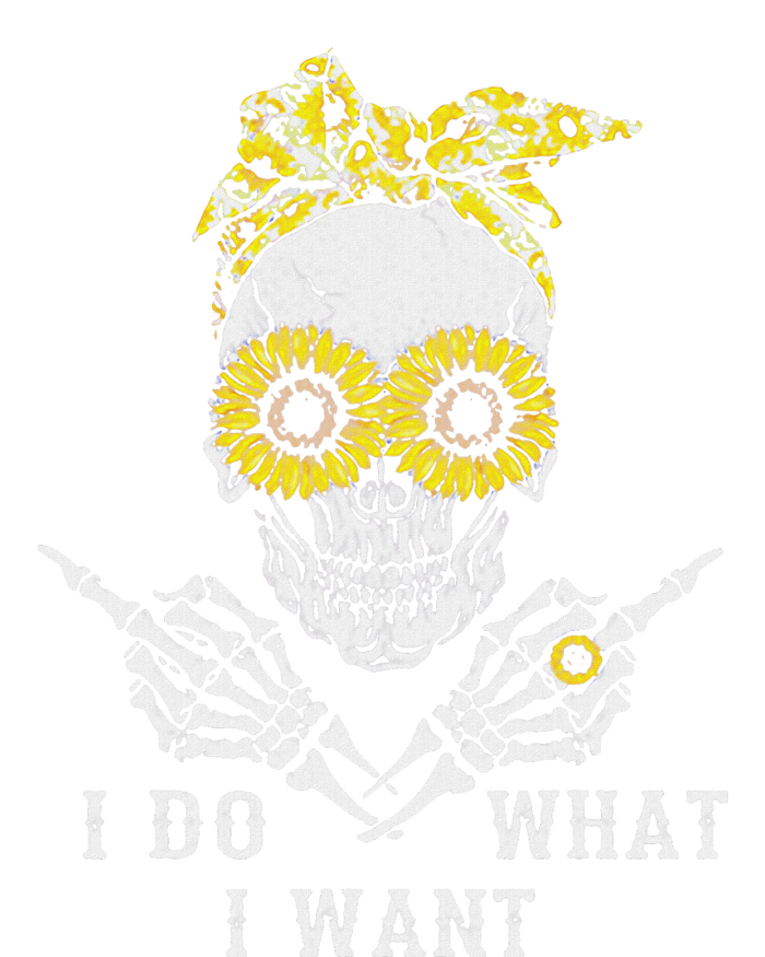 I Do What I Want Skull Sunflower V-Neck T-Shirt