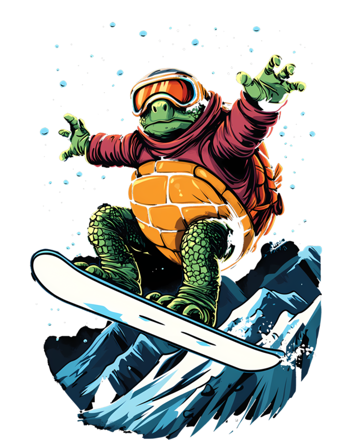 Snowboarding Animals Turtle On A Snowboard Snowboarding Gift T-Shirt