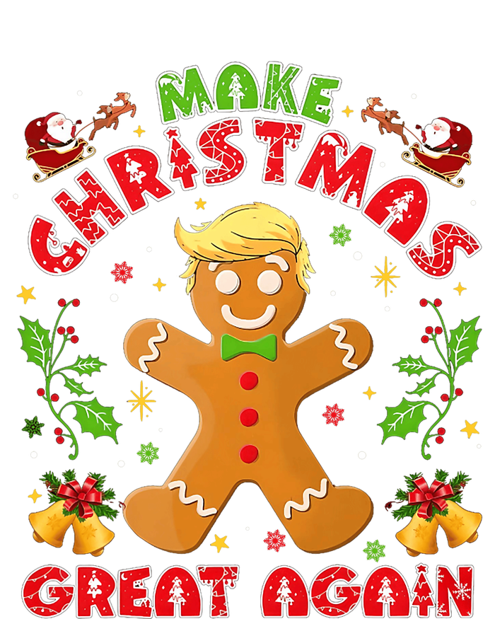 Funny Trump Gingerbread Man Make Christmas Great Again 2024 Women's Fleece Hoodie