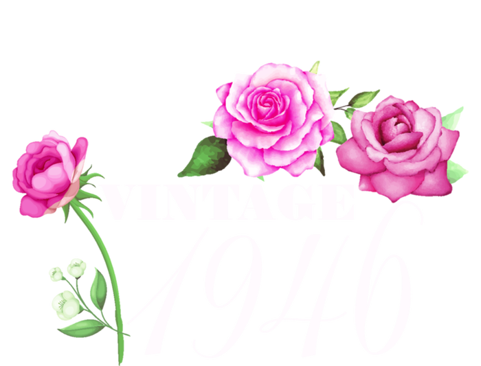 Vintage 1946 76 Years Old Flowers Birthday Funny Gift Gift T-Shirt