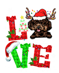 Love Poodle Christmas Tree Lights Dog Lover Santa Hat Xmas Gift Tank Top