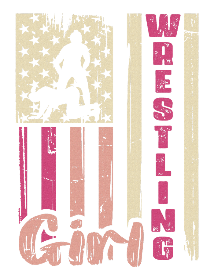 Us Flag Wrestling Girl Girl Wrestler T-Shirt