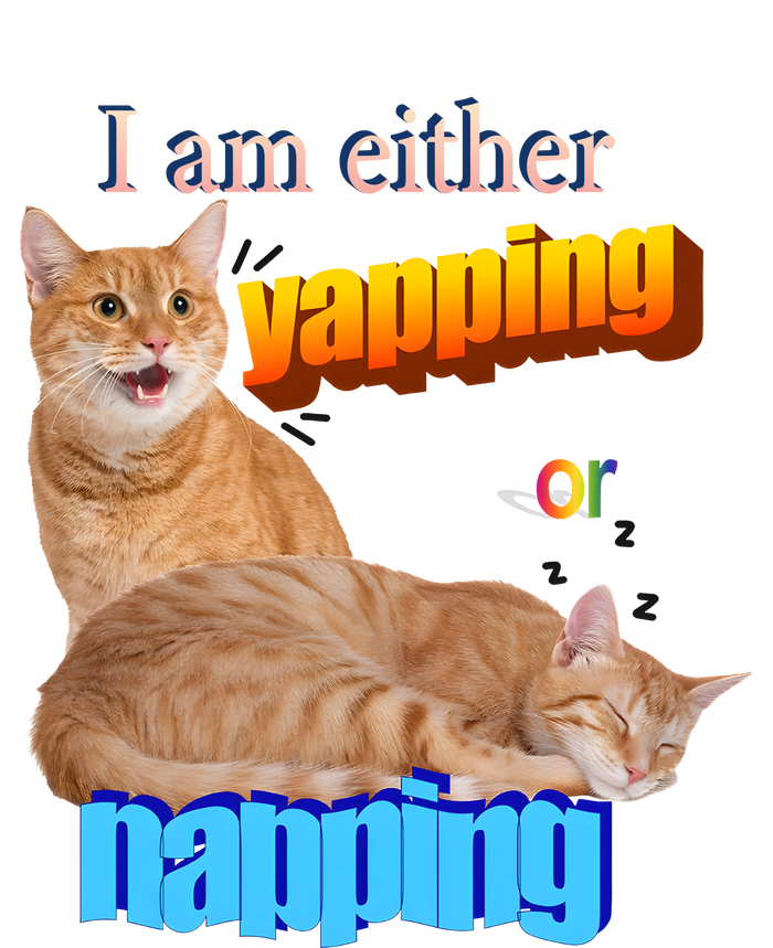 I Am Either Yapping Napping Cute Cat Women's Knotted Racerback Tank