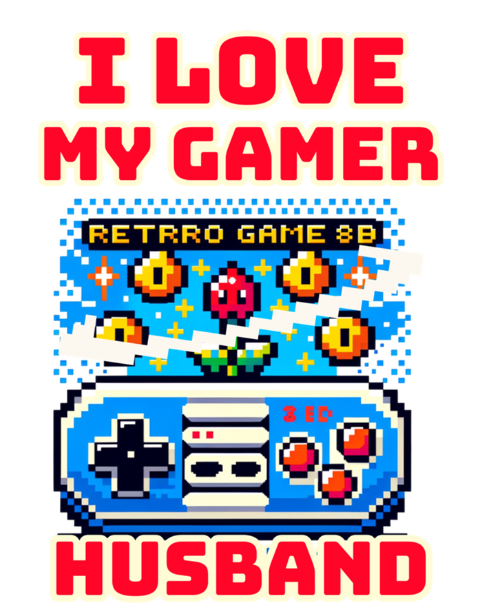 I Love My Gamer Husband Video Gaming Dad Couple Retro Games Meaningful Gift Pom Pom 12in Knit Beanie