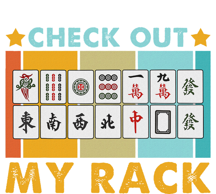 Mahjong Player Mahjong Lover Chinese Check Out My Rack V-Neck T-Shirt