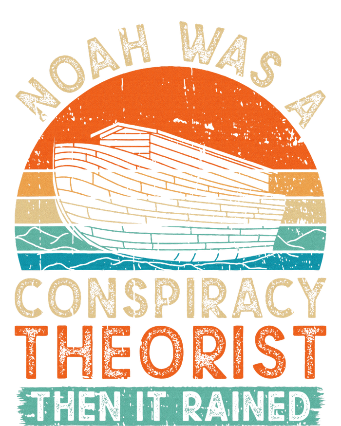 Noah Was A Conspiracy Theorist Then It Rained Vintage Retro Women's Crop Top Tee