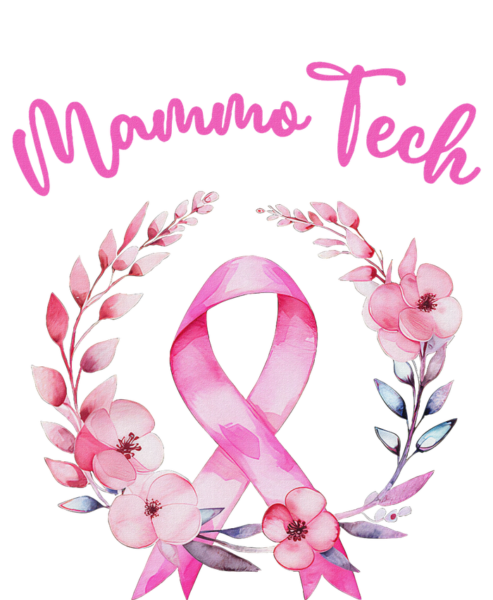 Retro Floral Ribbon Mammo Tech Mammography Technologist T-Shirt