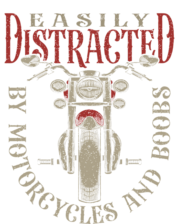 Classic Biker Distracted By Motorcycles And Boobs T-Shirt