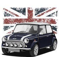 British Classic Sports Mini Car With Flag Women's V-Neck T-Shirt