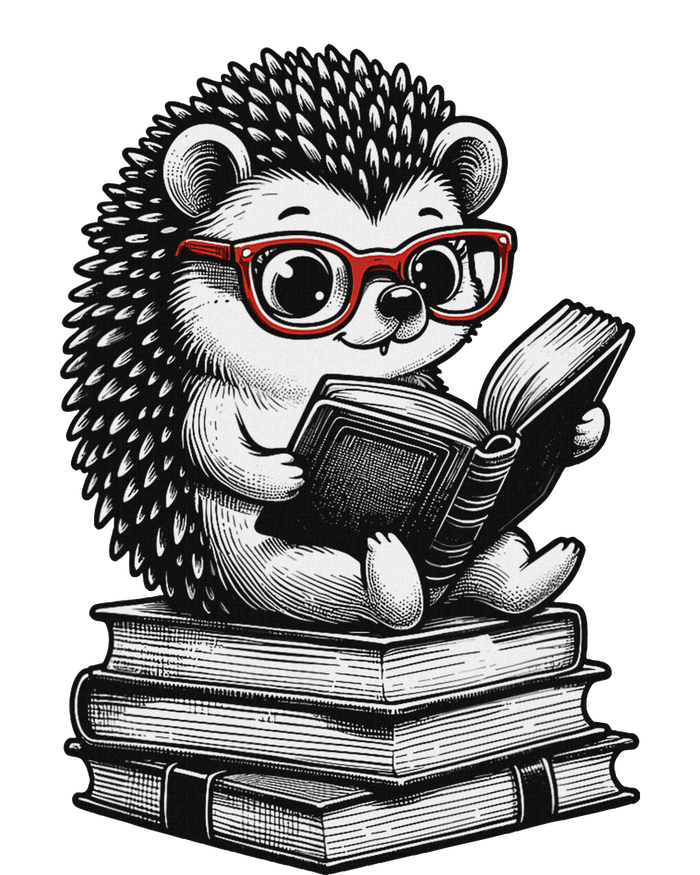 Cute Hedgehog Book Nerd Funny Readers Baby Bodysuit