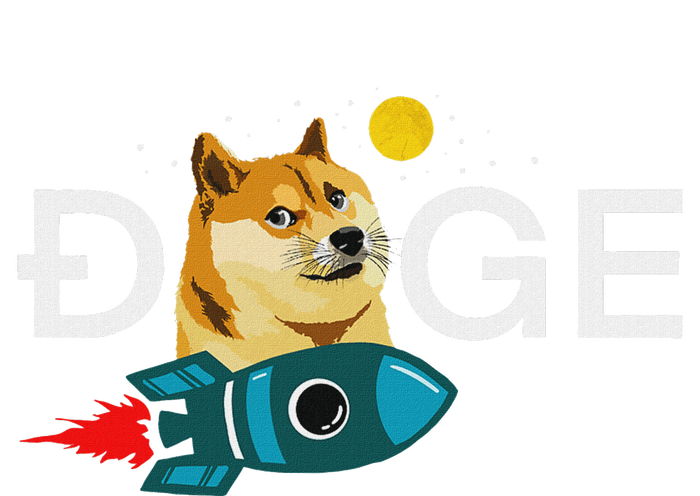 Dogecoin Rocket  Funny Doge To The Moon Cryptocurrency T-Shirt