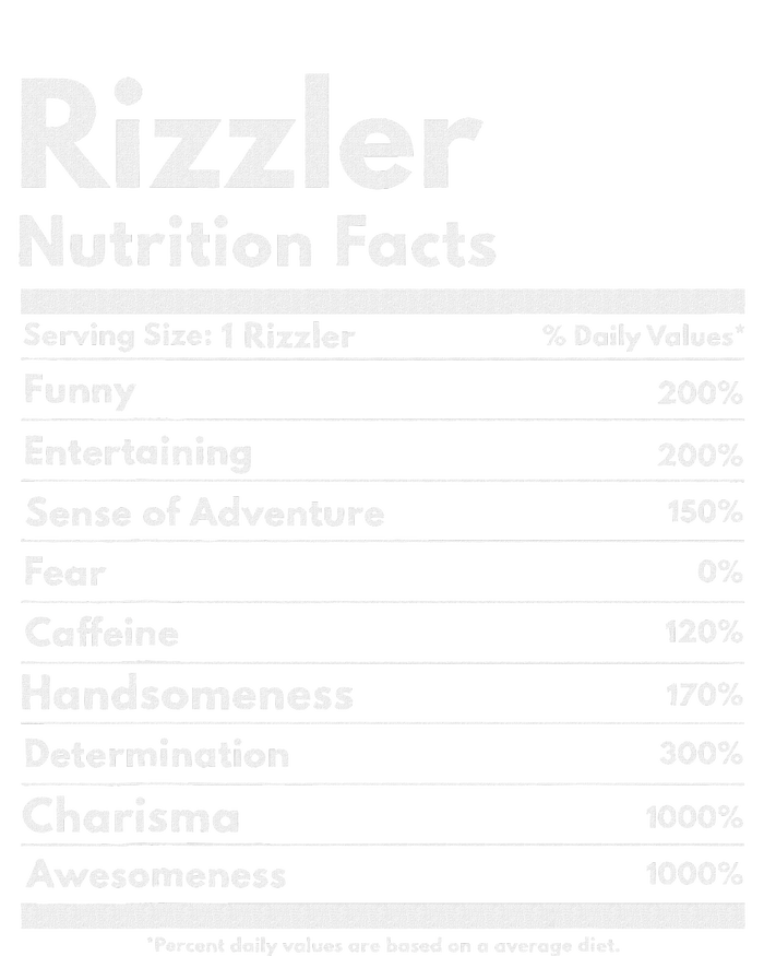 Rizzler Nutrition Facts W Rizz Sayin Rizz Funny Rizzler T-Shirt