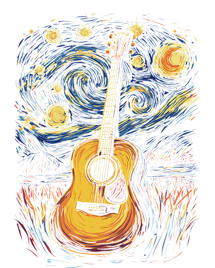 Starry Night Inspired Acoustic Guitar Pajama Set