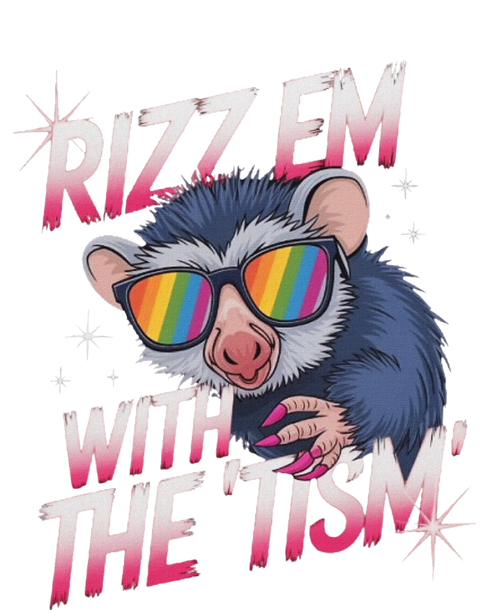 Autism Funny Rizz Em With The Tism Meme Autistic Racoon T-Shirt