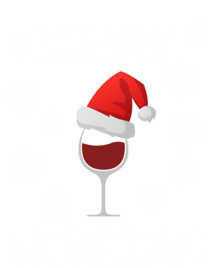 Merry Winemas Funny Christmas Wine Lover Santa Hat Xmas Snow Gift T-Shirt