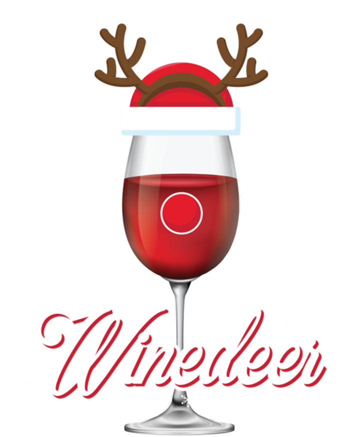 Red Wine Glass With Reindeer Hat Merry Winemas Winedeer Gift T-Shirt