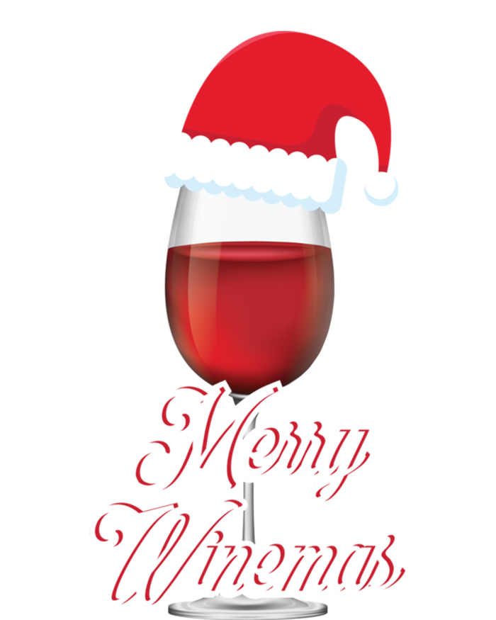 Red Wine Glass With Santa Claus Hat Merry Winemas Christmas Gift T-Shirt