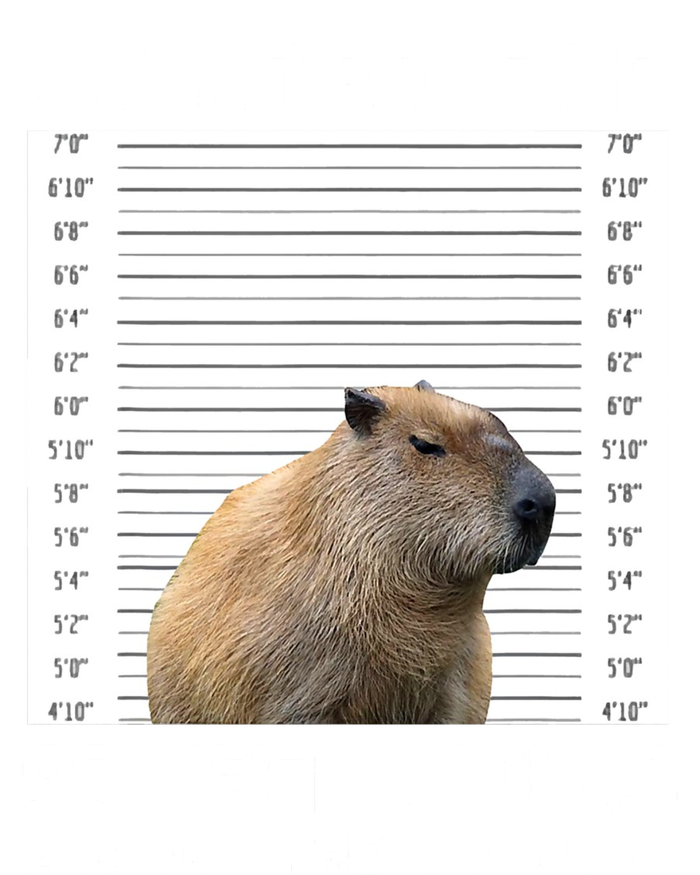 Capybara Mugshot Wanted For 93 Felonies Across The Country Womens Funnel Neck Pullover Hood