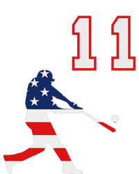 Baseball Player Number 11 With American Usa Flag Flexfit Unipanel Trucker Cap