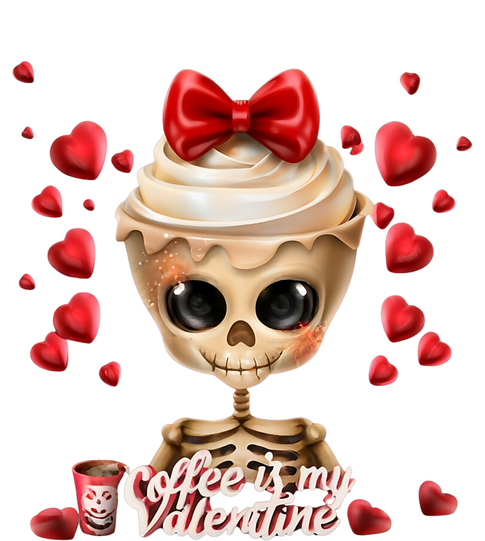 Skeleton Coffee Is My Valentine Funny Valentines Day T-Shirt