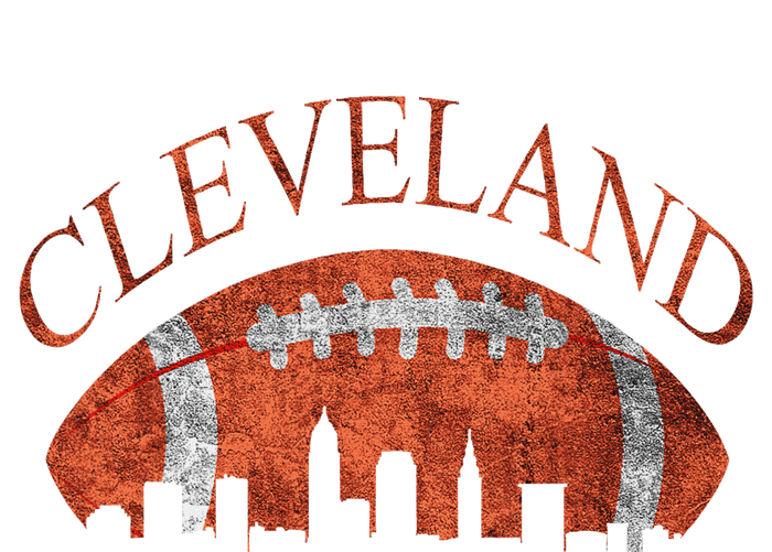 Vintage Downtown Cleveland Ohio Skyline Football Gift T-Shirt